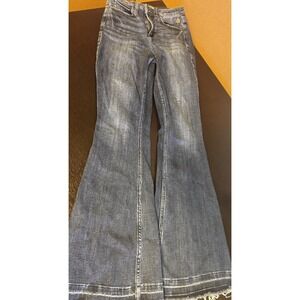 IDYLLWIND BY MIRANDA LAMBERT FLARE JEANS DARK WASH COUNTRY SIZE 0 X 32 EUC A29